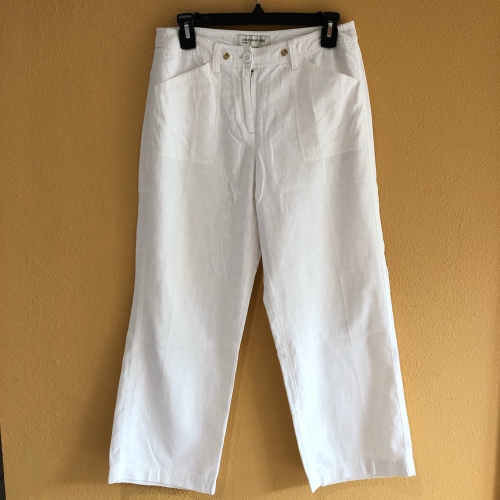 JONES NEW YORK SPORT WHITE LINEN PANTS 4